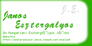 janos esztergalyos business card